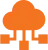 Abstract orange graphic design symbol with animation